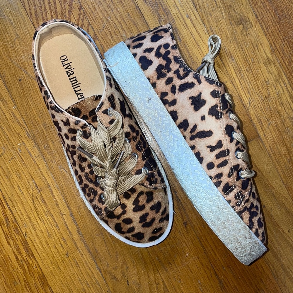 Olivia Miller flat Leopard Espadrille soles